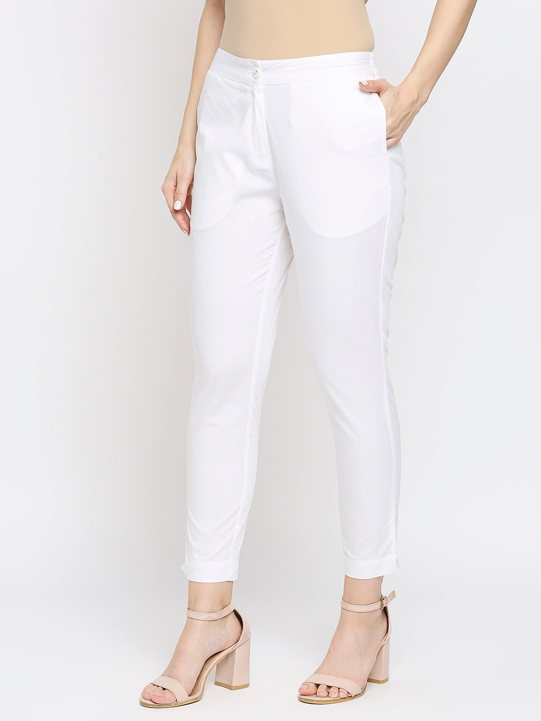 Women's High Waisted Button Multiple Pockets Straight Leg Fleece Casual Cotton  Pants - Halara